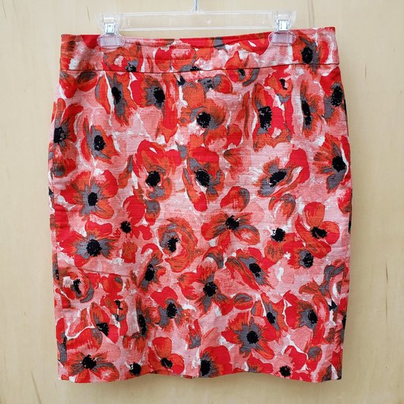 Ann Taylor Dresses & Skirts - Ann Taylor Poppy Print Pencil Skirt - 10